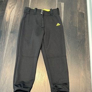 Adidas girls black softball pants size medium
